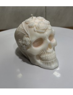 Vela Calavera con Flor en la Frente