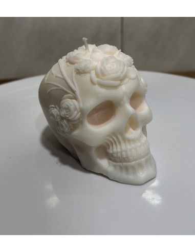 Vela Calavera con Flor en la Frente