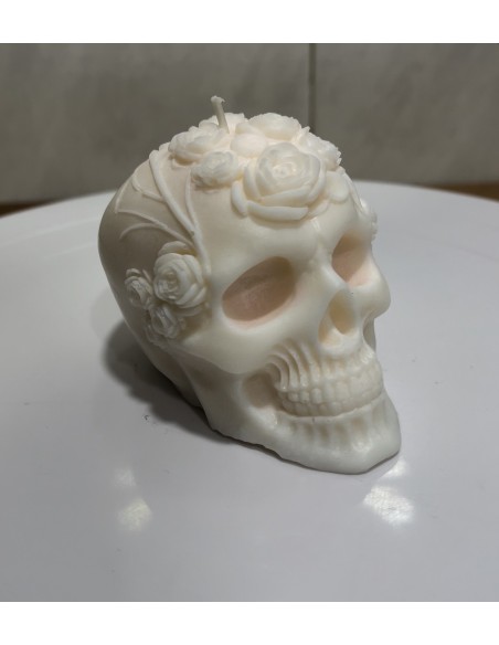 Vela Calavera con Flor en la Frente